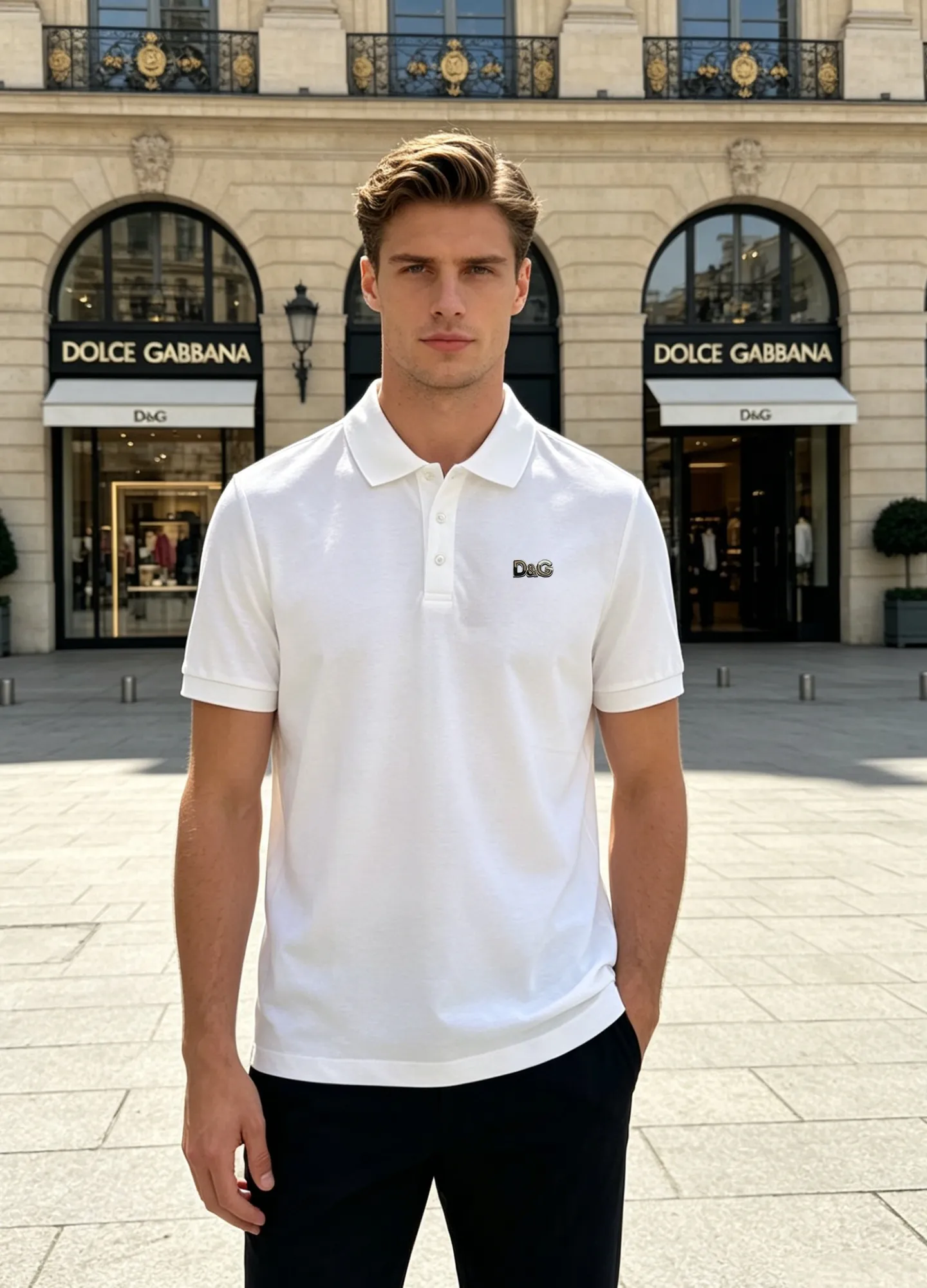 ⚜️「Dolce & Gabbana Polo 」 D&G Classic ， ， ，Breathable ， 。 logo， ， 。 ， 、 ， 。 ！ ：Black.White.Bright Red.Sizes：M-3XL ❗️（S 4XL ）175/140 L